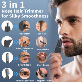 ULAIDO in use trimming nose hair for safe comfortable grooming