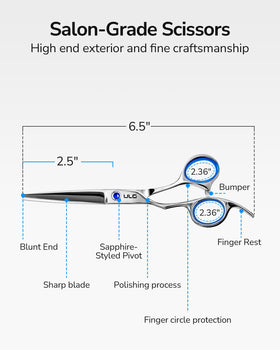 ULG macro of razor-sharp blade edge for precise clean haircuts without pulling