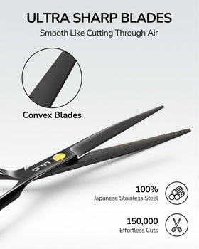 ULG close-up of Japanese stainless-steel blade edge highlighting clean-cut precision benefit