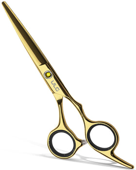 ULG front view gold scissors showing professional finish and precision