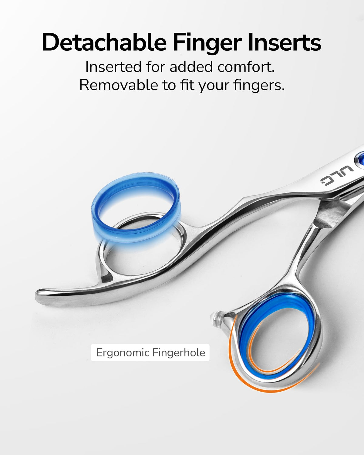 ULG scissors beside a ruler showing 6.5-inch length for balanced control