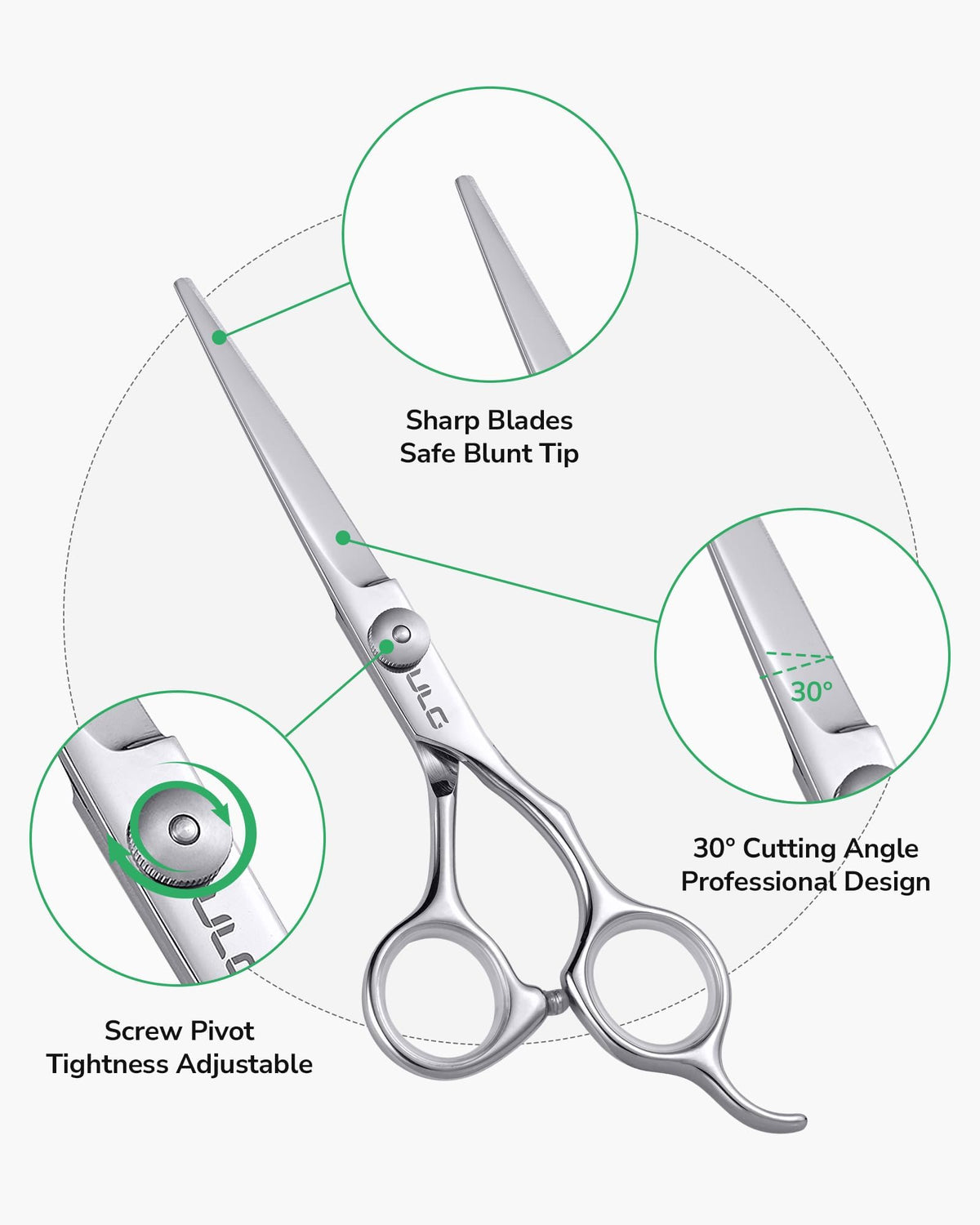 ULG offset handle detail showing ergonomic grip to reduce wrist strain benefit