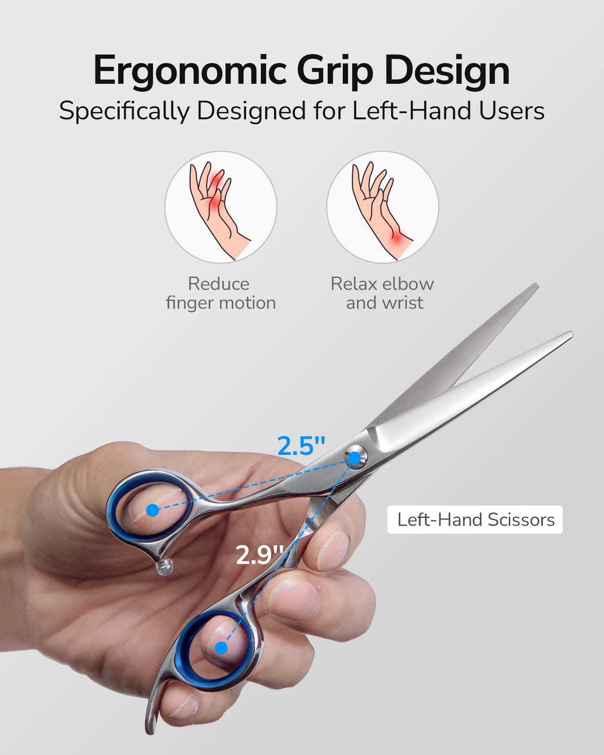 ULG profile of offset handle demonstrating reduced wrist strain during cutting
