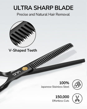 ULG 6.5-inch shears beside ruler illustrating compact size and control