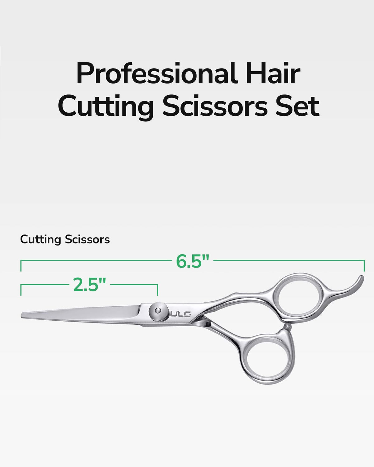 ULG scissors cutting hair in stylist hand demonstrating control and smooth performance benefit