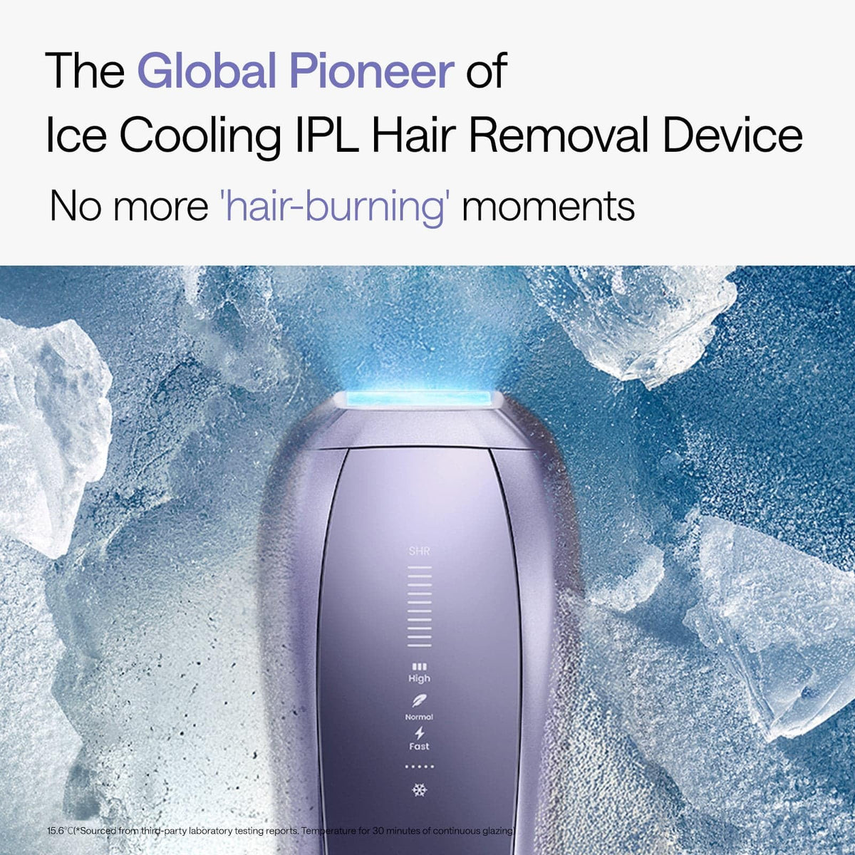 Ulike ice‑cooling sapphire surface closeup for cooler treatments and reduced discomfort