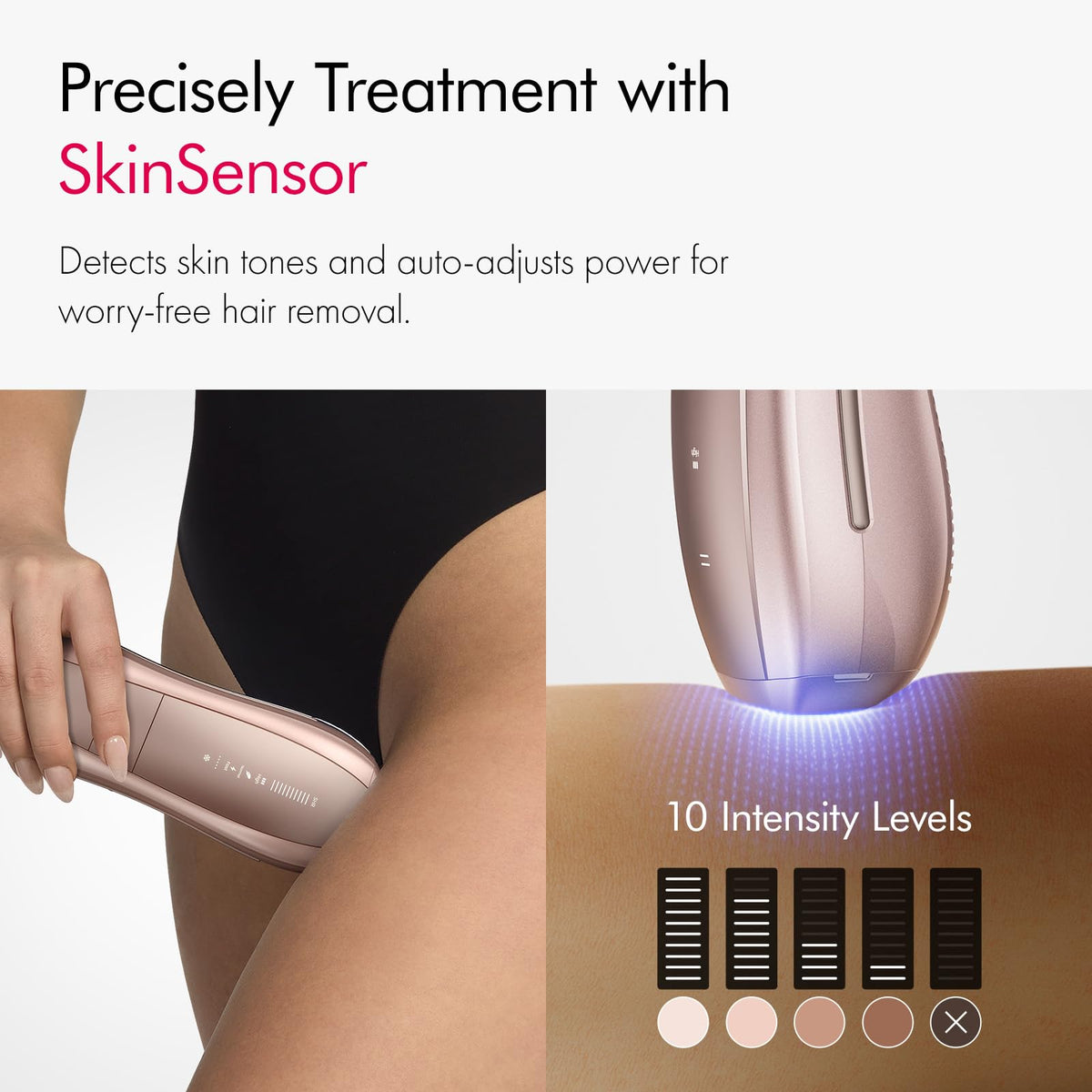 Ulike applied to bikini area highlighting precision and cooling comfort