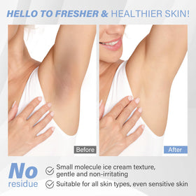 ulluxe applying scrub to underarm in shower for fresher scent