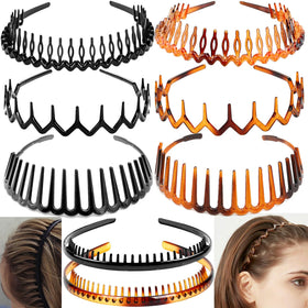 ULTIMUTE eight headbands front view showing black and amber colors and neat packaging benefit