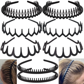 ULTIMUTE front view of 8 matte black headbands shows tidy pack and everyday convenience