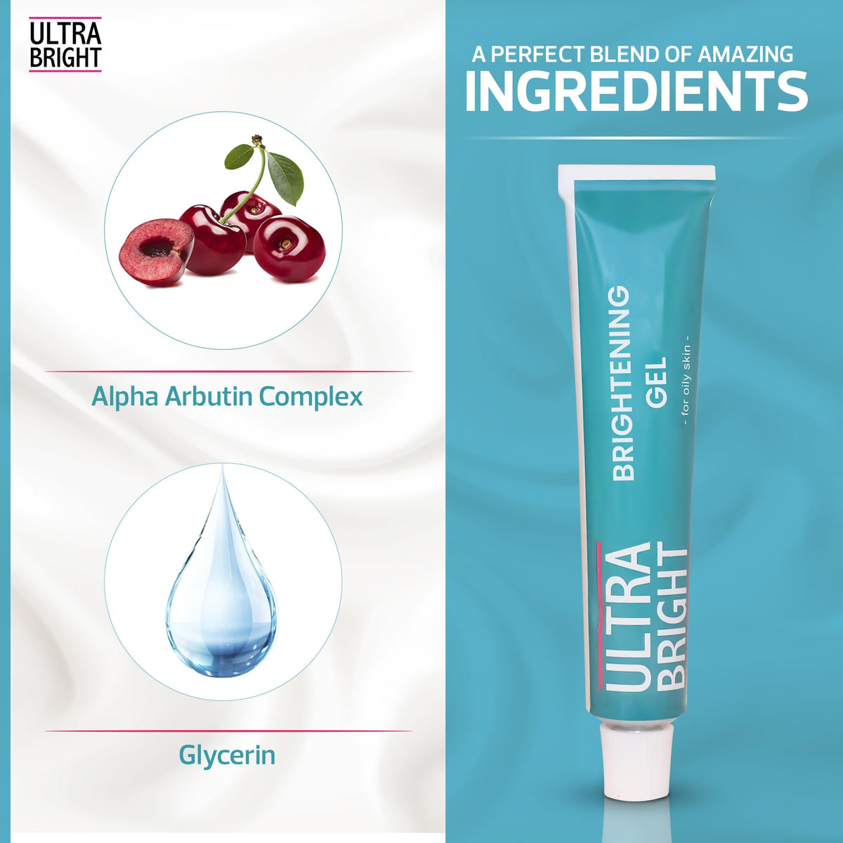 ULTRA BRIGHT open jar texture revealing lightweight gel, hydrating benefit