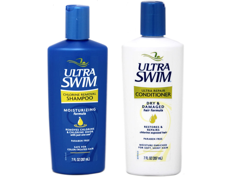 UltraSwim front packaging showing both 7 fl oz bottles and travel-ready design benefiting swimmers