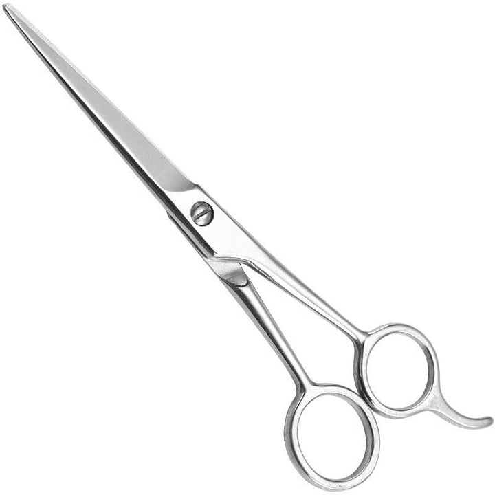 UM Supplies front view of 7.5-inch barber scissors showing sleek profile and balance benefit