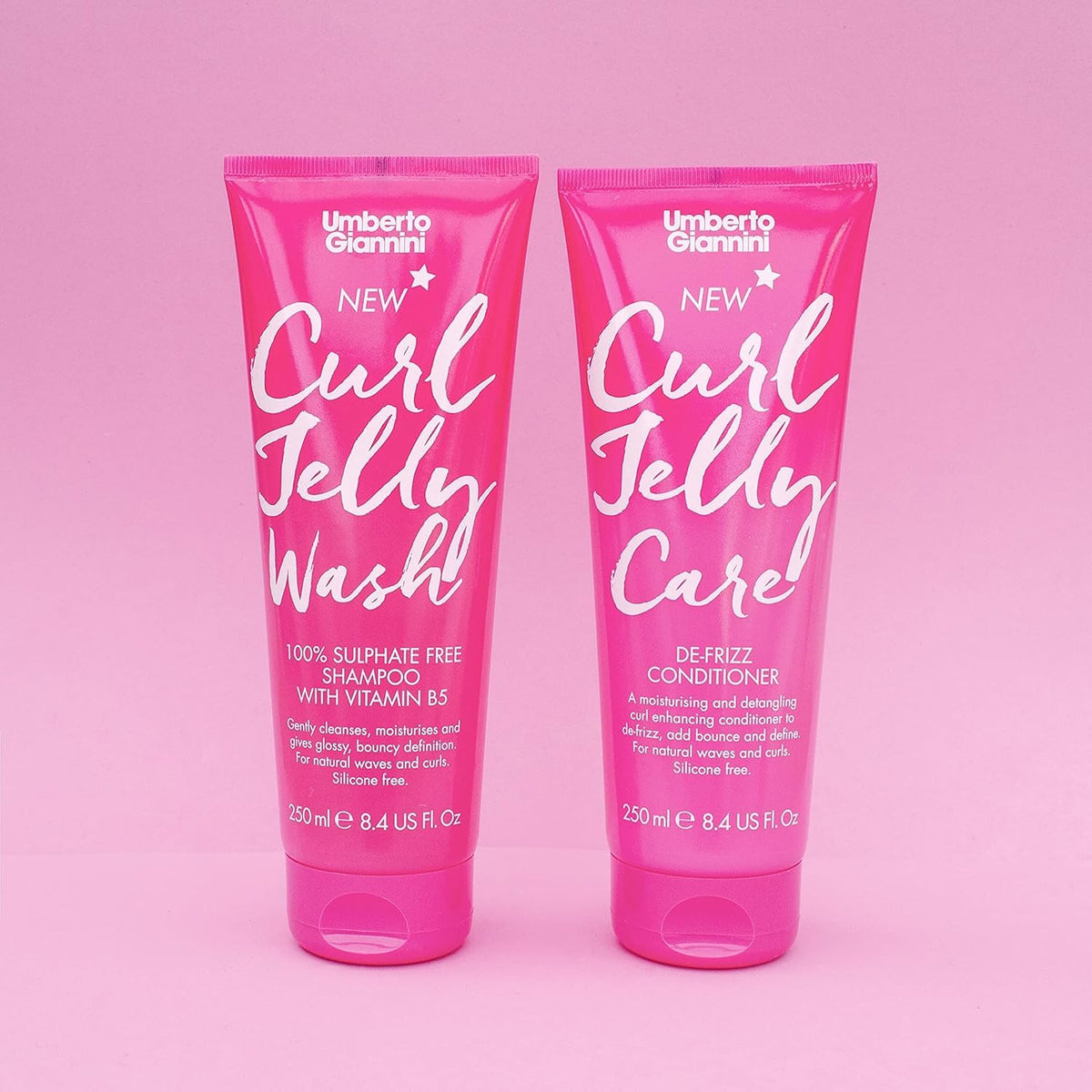 Umberto Giannini before and after on curls showing reduced frizz and better definition