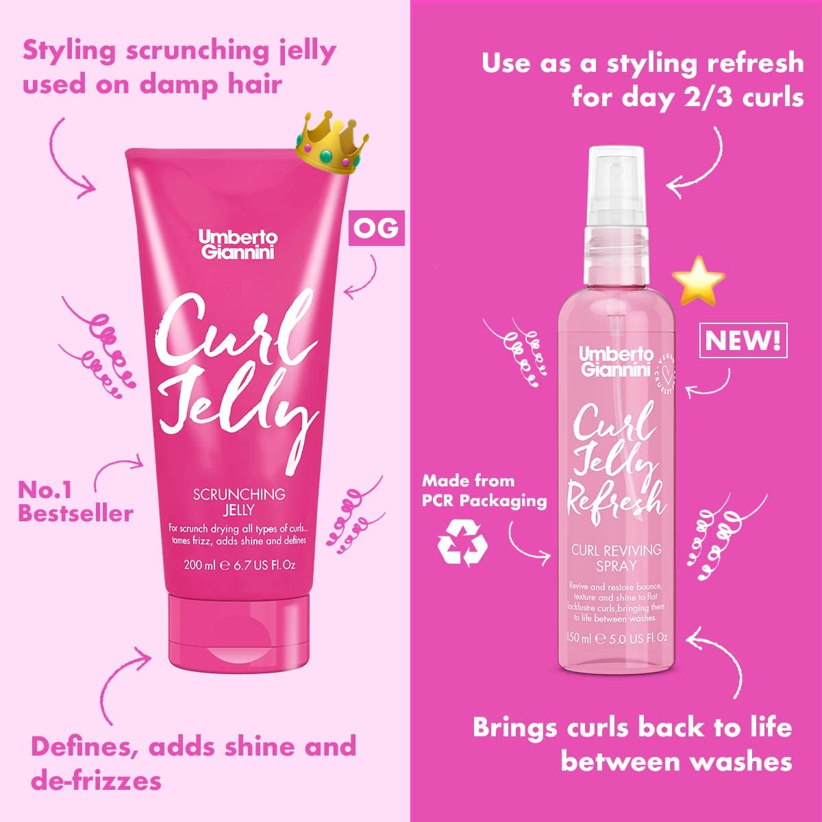 Umberto Giannini label close-up showing ingredients and silicone-free benefit