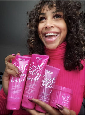 Umberto Giannini label close-up highlighting vegan and silicone-free benefits