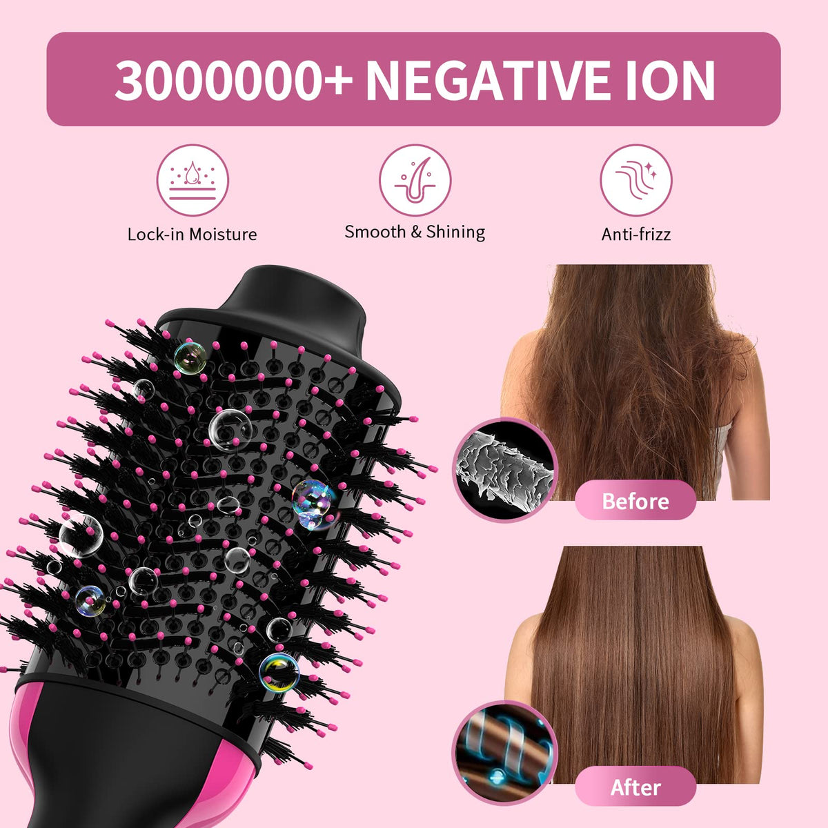 Umeely nylon pin and tufted bristles detail preventing tangles and adding volume