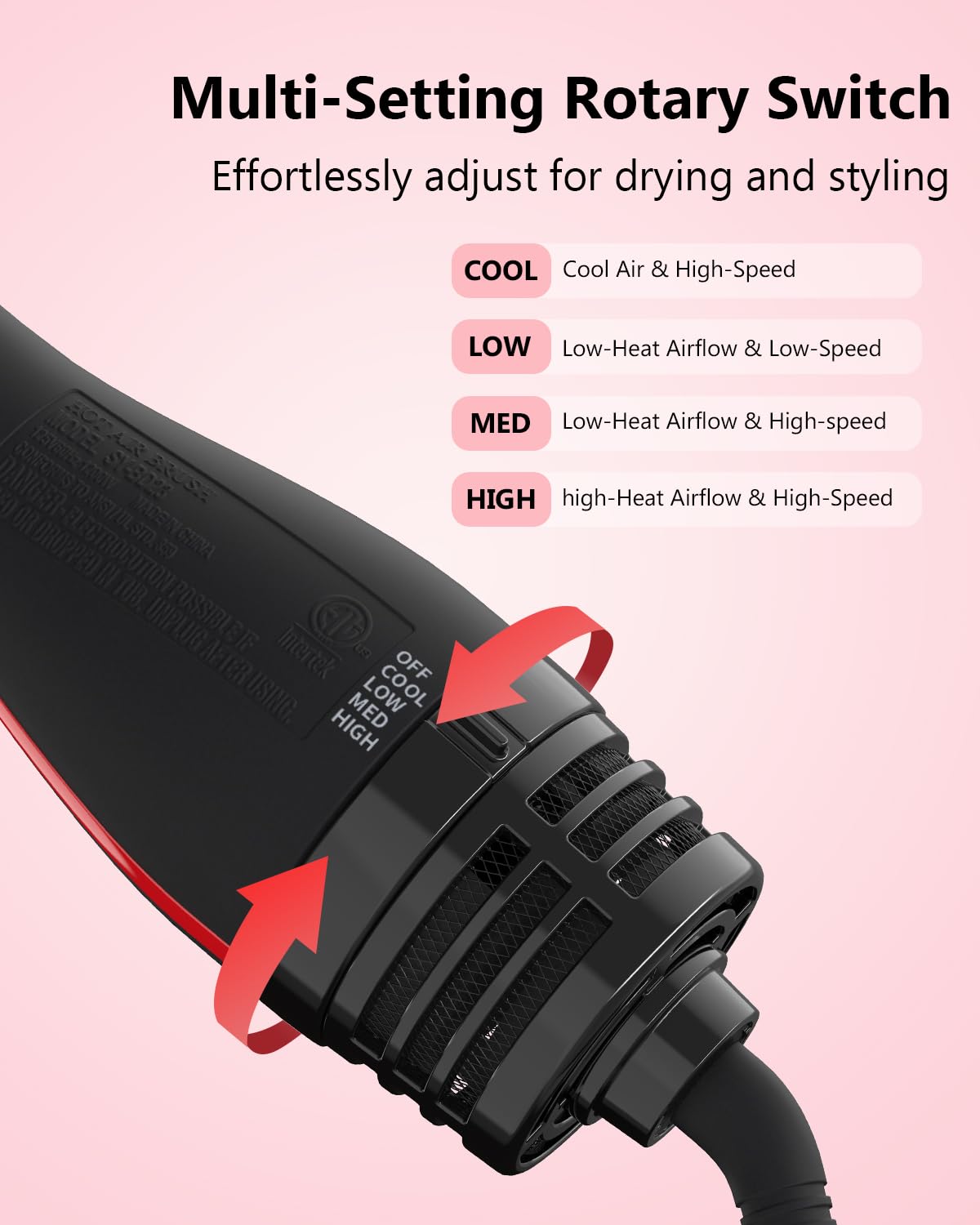 Umeely control panel and 360° swivel cord for tangle-free movement