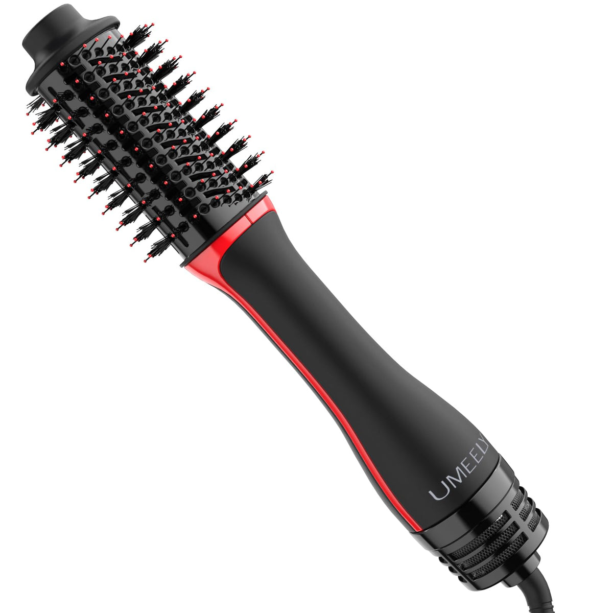 Umeely front view showing brush and ergonomic handle for easy styling