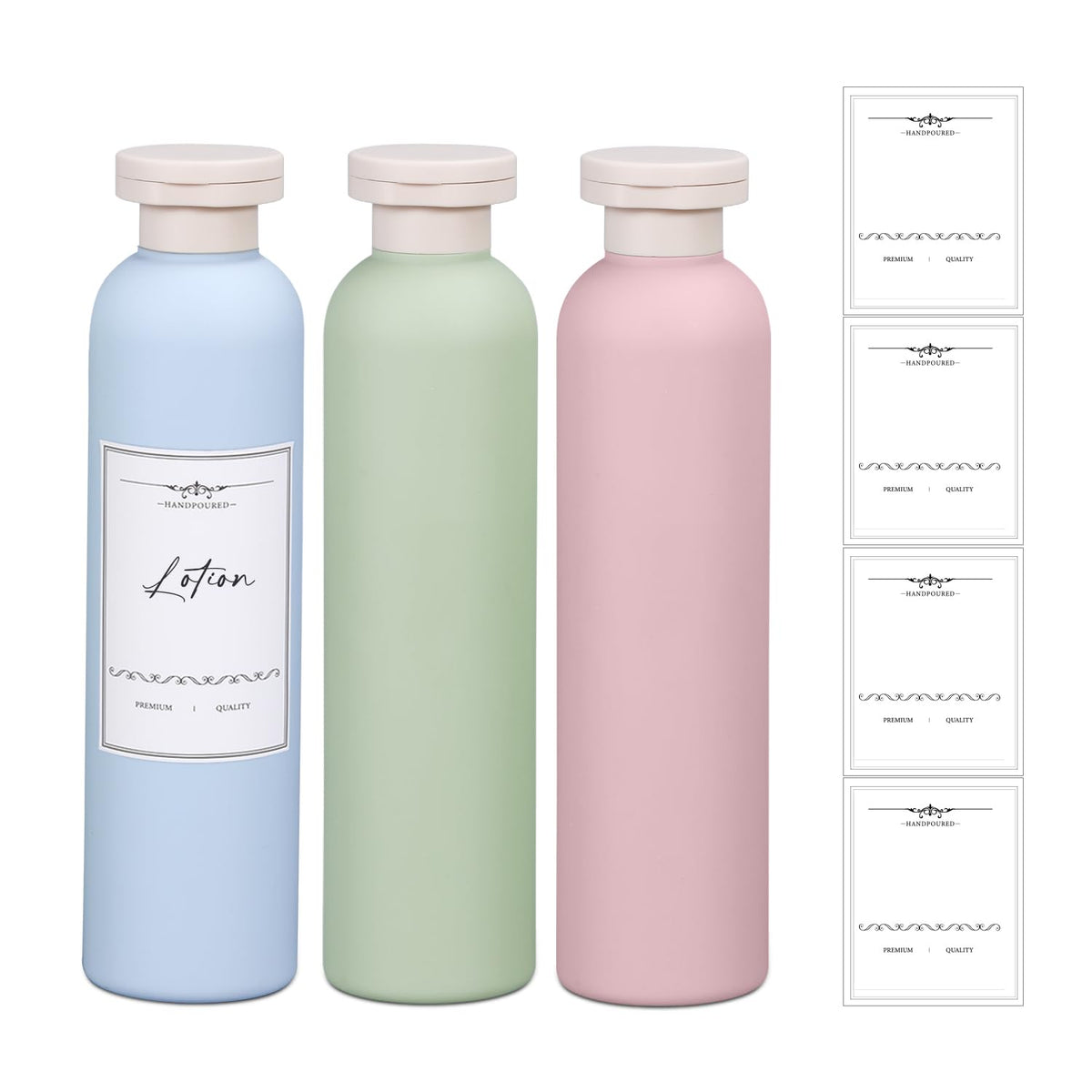 UMETASS front view of the 8.8oz travel shampoo bottle showing label area and cap for tidy packing