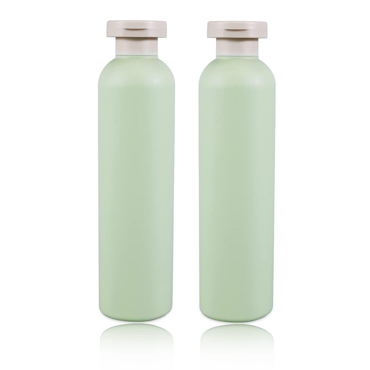 UMETASS front view of two squeeze bottles showing shape and label benefit leak-resistant travel containers