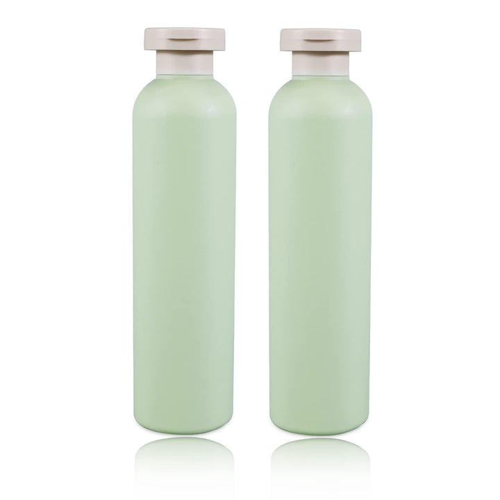 UMETASS front view of two squeeze bottles showing shape and label benefit leak-resistant travel containers