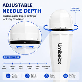 Umibelax titanium needle head detail highlighting durable precision