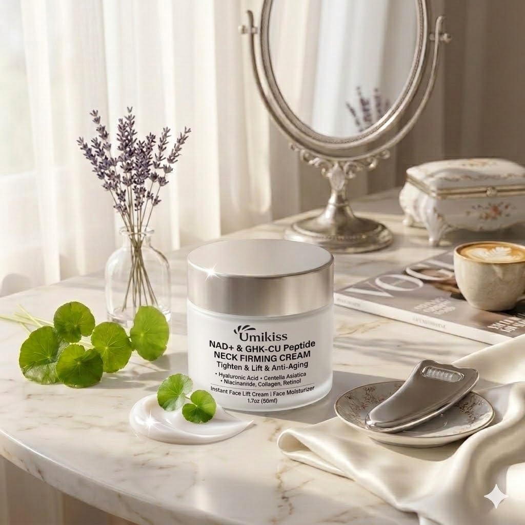 Umikiss on vanity as part of nighttime routine for restorative hydration