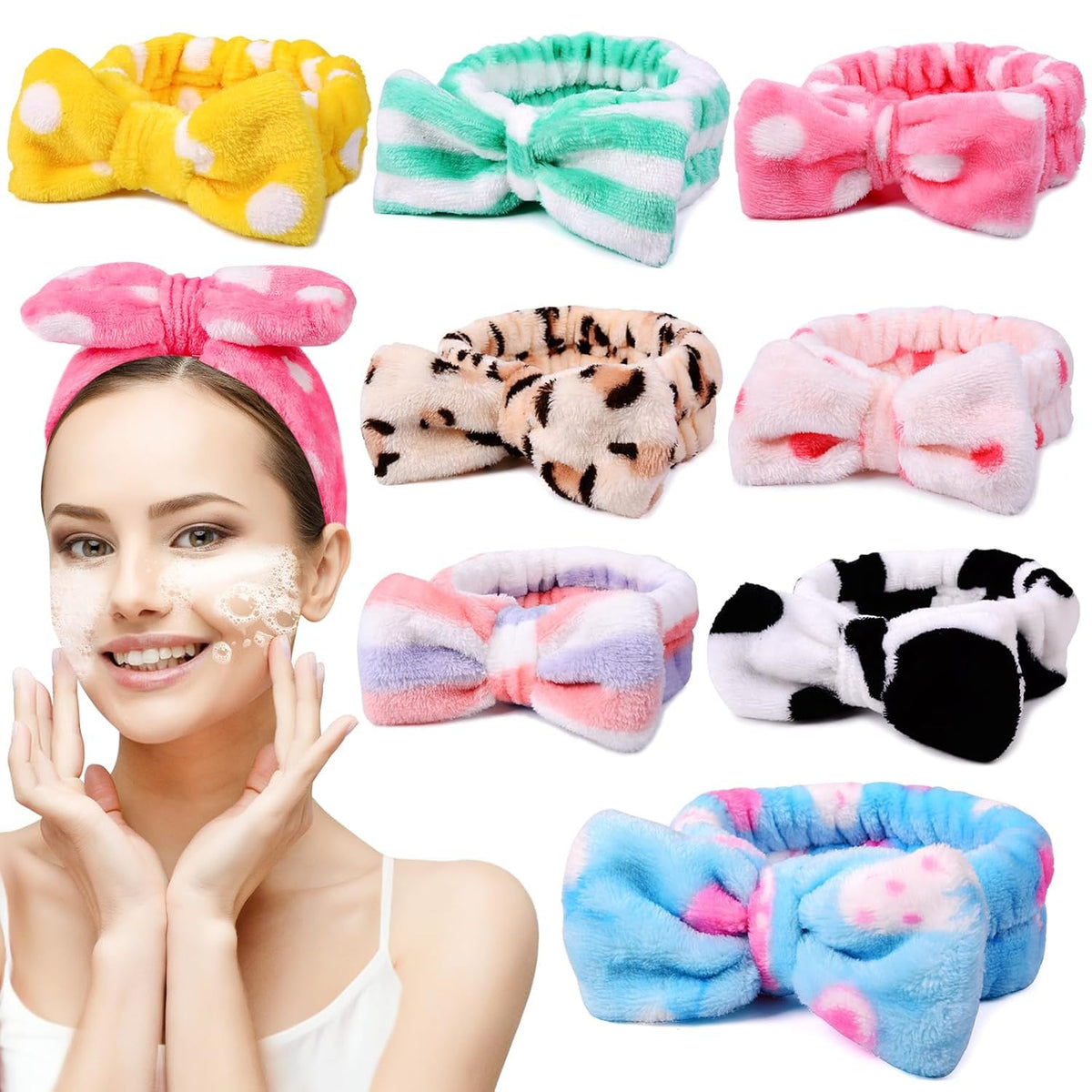 UMIKU front packaging of eight spa headbands showing variety and convenience