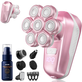 umither front view electric shaver showing sleek pink design and portability