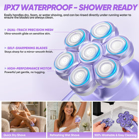 umither electric shaver used under shower demonstrating waterproof wet and dry use