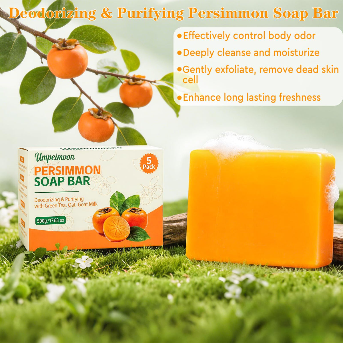 Umpeimvon close-up of soap texture highlighting smooth moisturizing surface