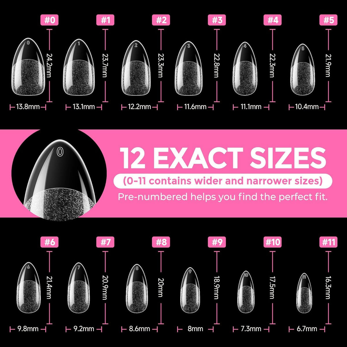 UNA GELLA clear full-cover tip showing translucence for custom color work benefit