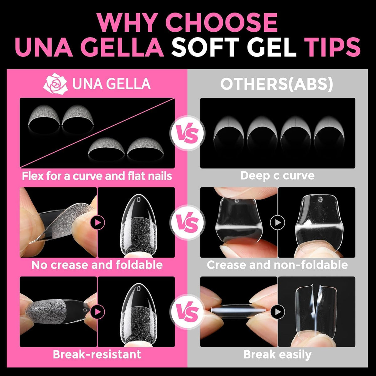 UNA GELLA painted almond tips shown in lifestyle setting for polished look benefit