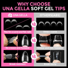 UNA GELLA painted almond tips shown in lifestyle setting for polished look benefit