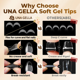 UNA GELLA application image of adhesive being pressed onto nail bed for secure wear
