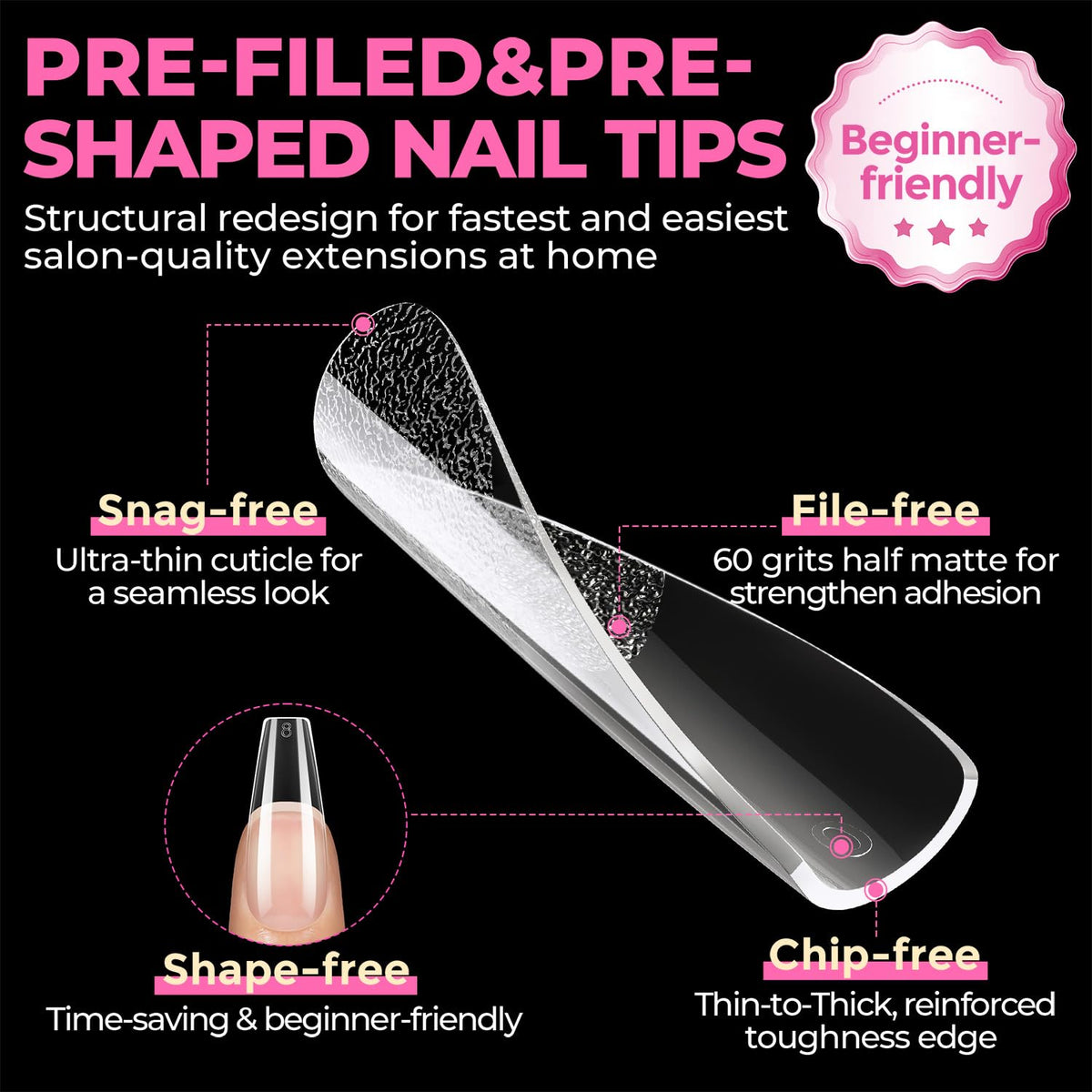 UNA GELLA hand applying a tip demonstrating quick at-home adhesion