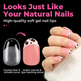 UNA GELLA application with nail glue demonstrating easy bond