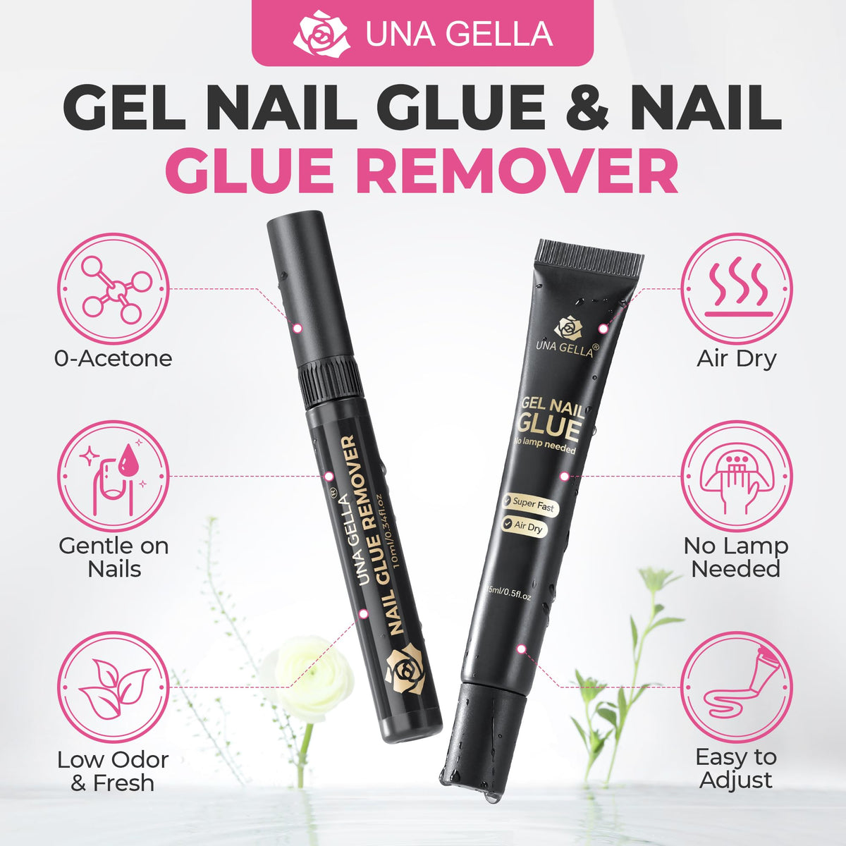 UNA GELLA application demo pressing press-on nails for quick secure hold
