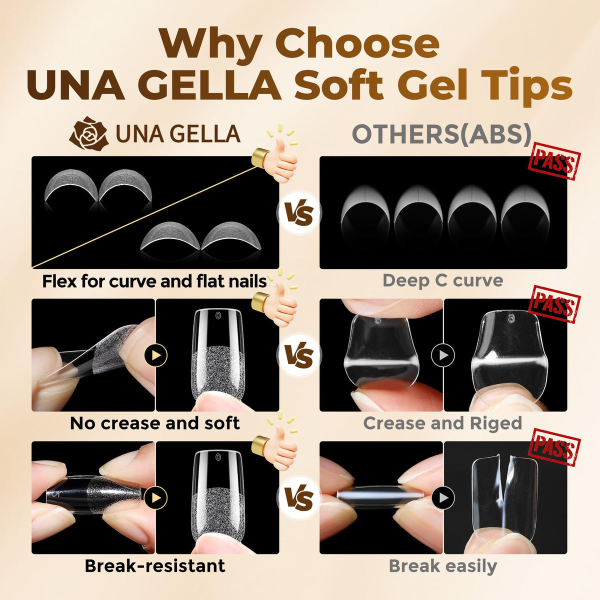 UNA GELLA press-on application demo illustrating quick secure adhesion