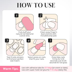 UNA GELLA kit with application tools illustrating fast glue-on convenience