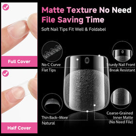 UNA GELLA applied short square nails demonstrating natural full-cover finish