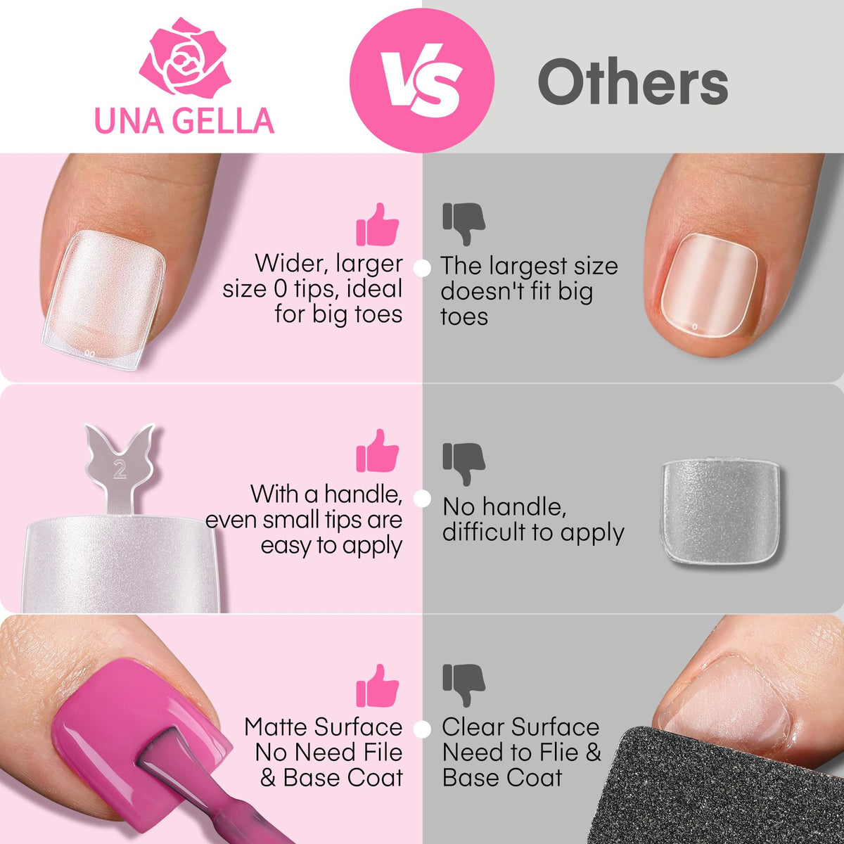 UNA GELLA applied toe tips shown with sandals for instant polished pedicure
