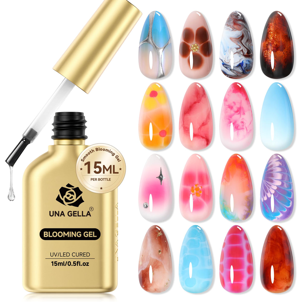 UNA GELLA front bottle view showing label and clear gel benefit