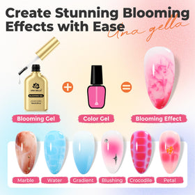 UNA GELLA being brushed onto nail showing easy application benefit