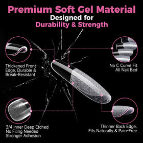 UNA GELLA clear tip polished with gel color, showing true color payoff benefit