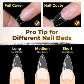 UNA GELLA clear nail tip surface primed for gel, acrylic, or polish
