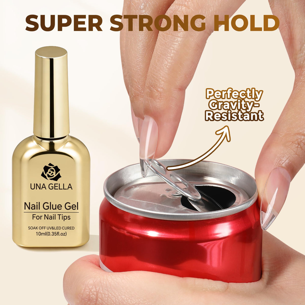 UNA GELLA bonding clear false tip to natural nail for seamless finish