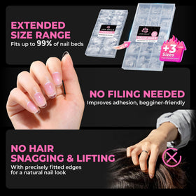 UNA GELLA clear tip polished example ready for color or gel overlays