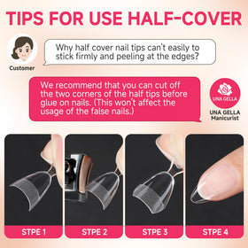 UNA GELLA clear gel tip texture under light highlighting smooth finish and durability